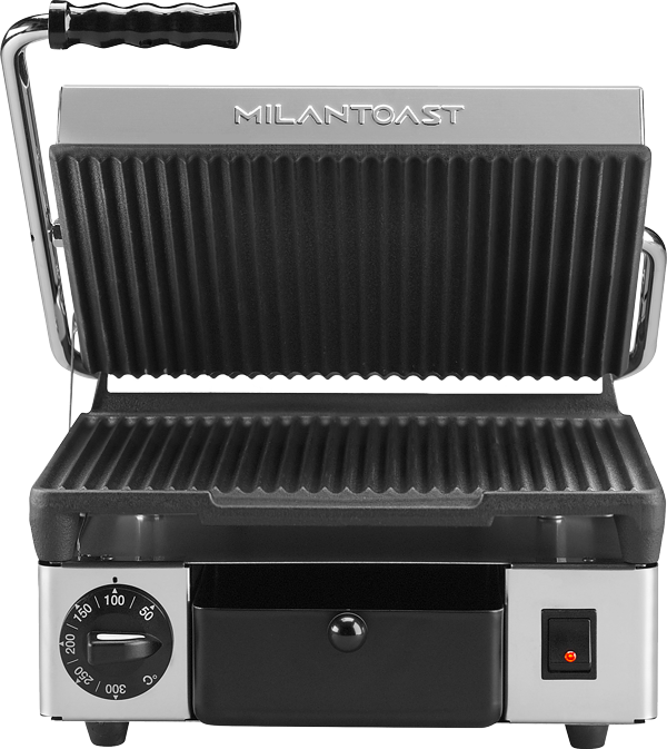 Gril à Contact Milan Toast – Grande Taille 450 X 380 X 170 Mm, Plaque Nervurée, Pour Grillades Rapides Et Uniformes